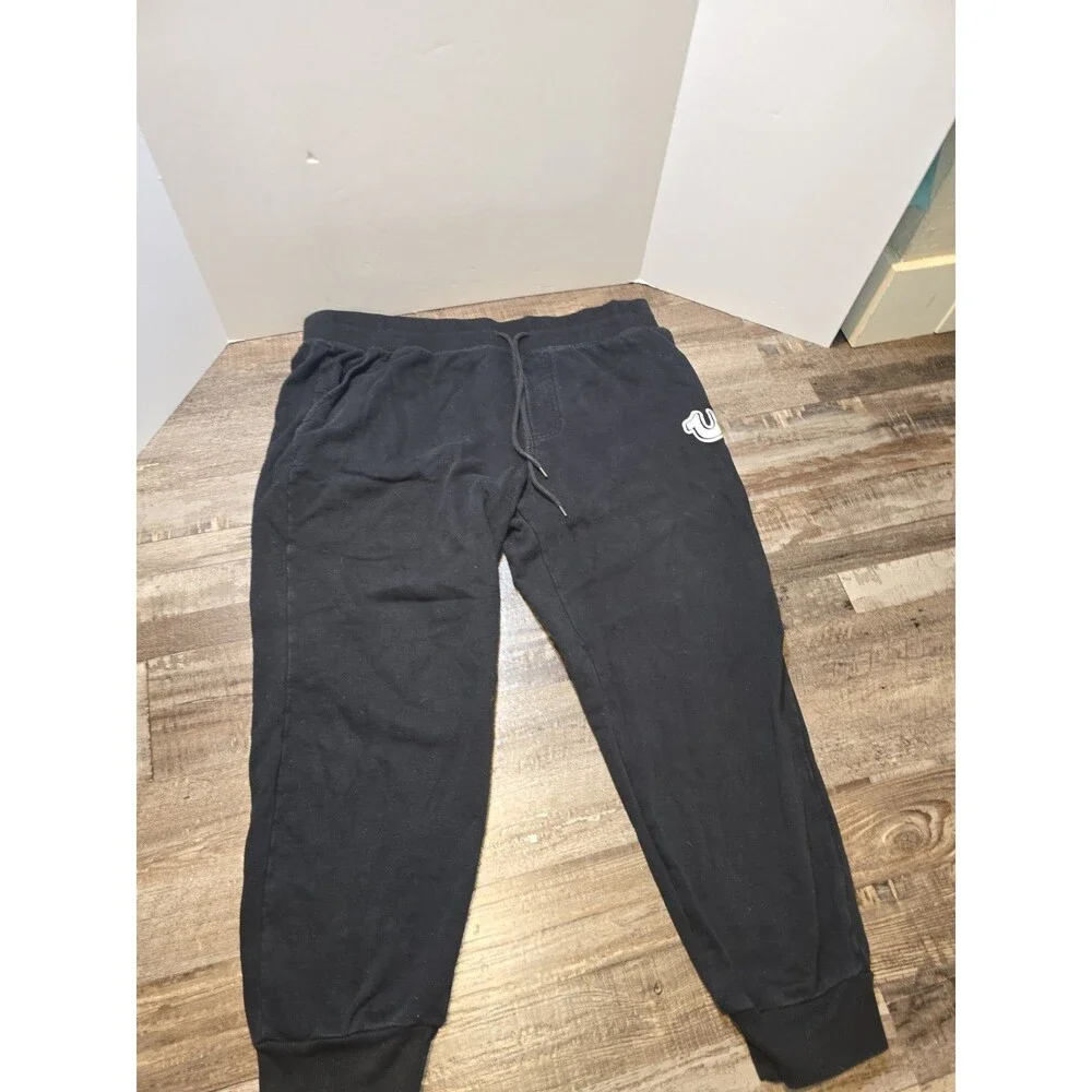 True Religion Sweatpants 2XL Black Logo Joggers            #178